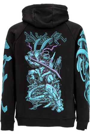 DOLLY NOIRE Sweat a capuche leger pour hommes Ninja Rabbit Hoodie Noir