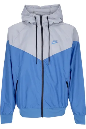 Nike Coupe-Vent Homme Sportswear Tisse Double Windrunner Veste A Capuche Bleu Etoile/Gris Loup/Bleu Etoile