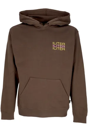 IUTER Sweat a capuche leger pour hommes Spine Skulls Sweat a capuche marron