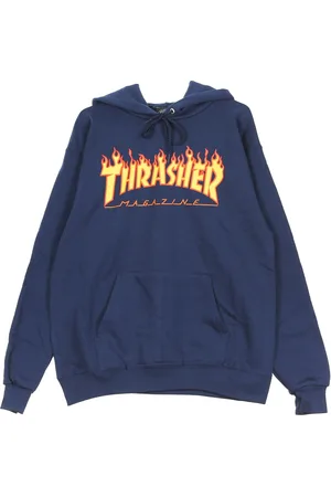 Thrasher Sweat a capuche Flame Hood pour hommes, marine/jaune