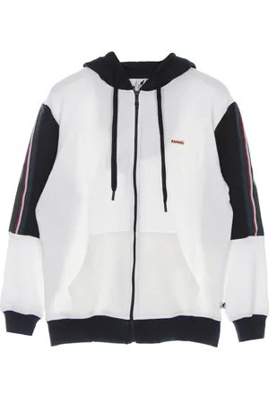 Kangol Sweat a capuche zippe Heritage pour hommes, blanc casse