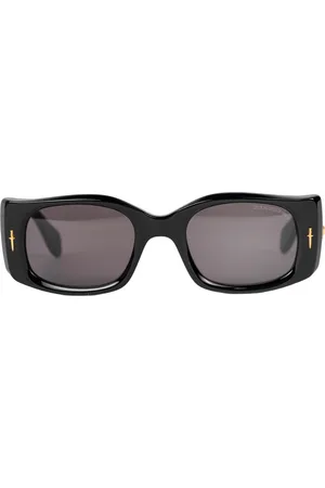 Cutler and Gross Lunettes de soleil rectangulaires The Great Frog Diablo en edition limitee en noir/or