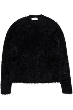 Marine Serre Pull a col rond en tricot Wild Puffy en noir