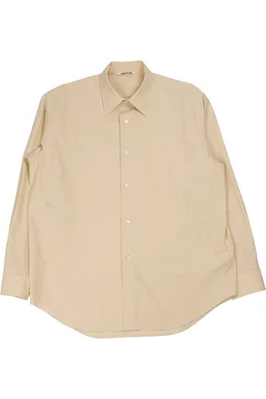 Auralee Chemise en serge Finx delave en beige clair