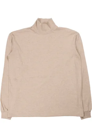 Auralee T-shirt L/S a col montant sans couture en haut marron