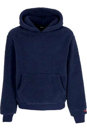 DOLLY NOIRE Sweat a capuche Sherpa pour hommes, bleu marine