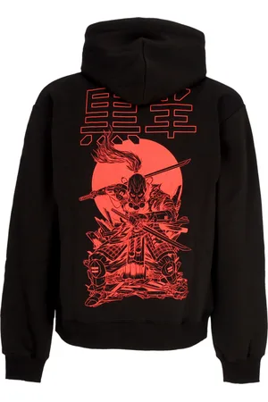 DOLLY NOIRE Sweat a capuche pour hommes Miyamoto Musashi Outline Sweat a capuche noir