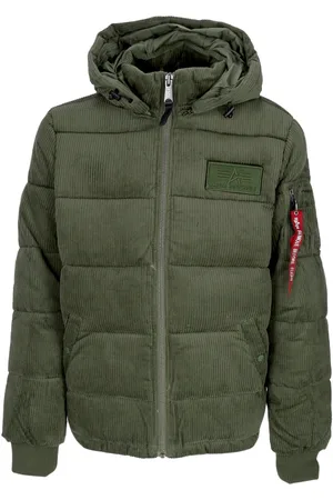 Alpha Industries Veste Puffer Cord Sauge Verte Pour Homme