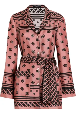 Dolce & Gabbana Pyjamas en soie pyjama chemisier imprime logo DG allover