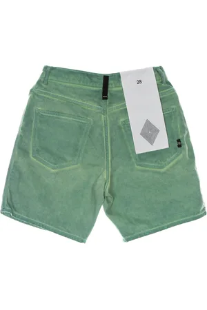 AMISH Bermuda en jean court pour homme Bernie Bull Spray Dyed Vert