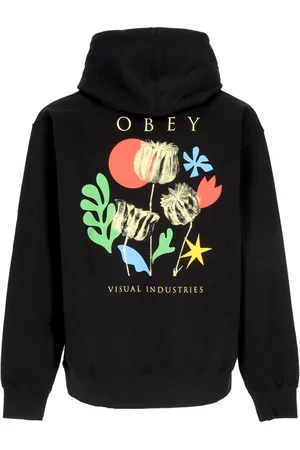Obey Sweat a capuche leger pour hommes fleurs papiers ciseaux sweat a capuche polaire noir