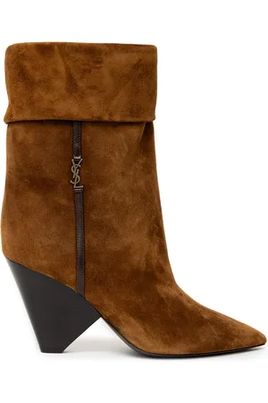 Saint Laurent Chaussures Niki en Suede Tabacco