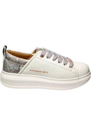 Alexander Smith Chaussures pour femmes Eco-Wembley Femme- Blanc Gris fonce