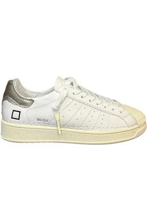 D.A.T.E. Femmes BASE CALF BLANC-PLATINE