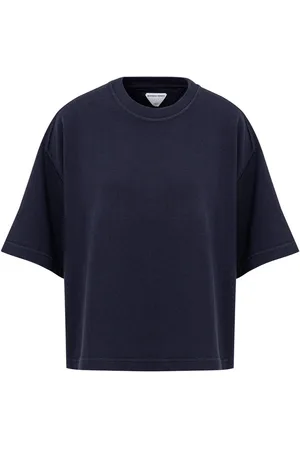 Bottega Veneta T-Shirt Croped Blue avec l