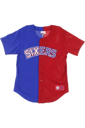 Mitchell & Ness Veste boutonnee sur le devant en maille fendue pour hommes Phi76e