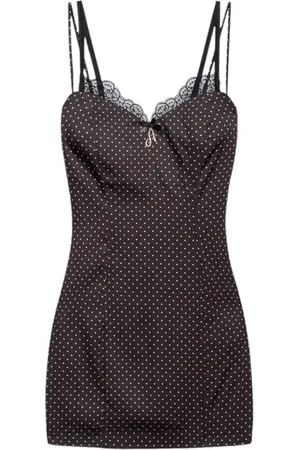 ANIYE BY Robe courte pour femme noir/pois rose
