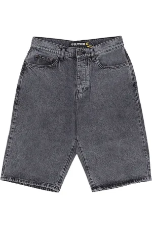 IUTER Jeans Corto Homme Short en Denim Baggy Gris blanchi