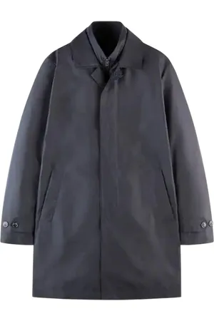 FAY Vestes impermeables homme - manteau du matin en peuplier technique - bleu