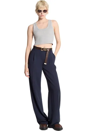 Michael Kors Pantalons pour femmes - pantalon large plisse - bleu