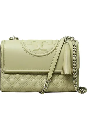 Tory Burch Sacs a epaulettes femme - sac a bandouliere conevrable flamme - vert
