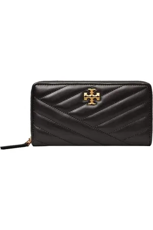 Tory Burch Portefeuille pour femmes - portefeuille continental zip kira chevron - noir