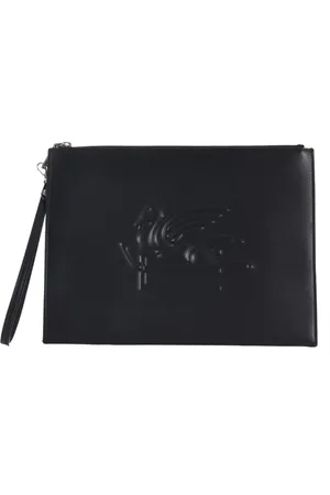 Etro Sacs a main homme - sac en cuir logo gaufre - noir