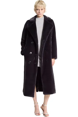 Michael Kors Manteaux pour femmes - surdimensionne db fx fourrure manteau - bleu