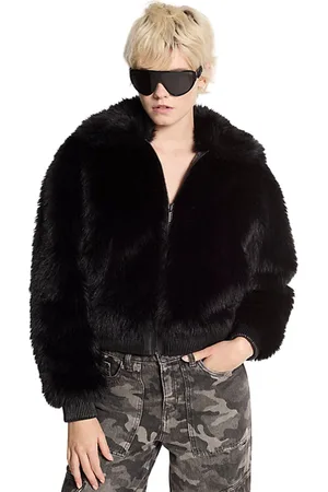 Michael Kors Vestes pour femmes - fausse fourrure jkt - noir