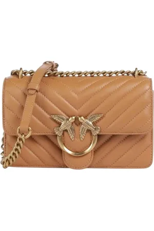 Pinko Sacs a epaulettes femme - amour un mini mc nappa de mouton - brun