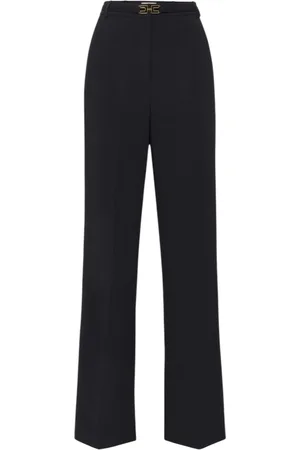 Elisabetta Franchi Pantalons pour femmes - pantalon avec ceinture - noir