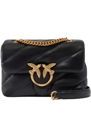 Pinko Sacs a epaulettes femme - amour bouffee mini cl nappa de mouton - noir