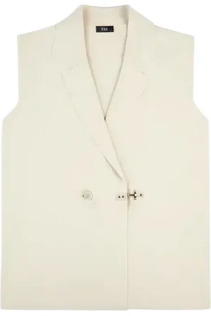 FAY Gilet pour femmes - gilet en maille viscose technique - creme