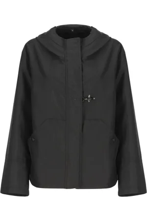 FAY Vestes pour femmes impermeables - court parka en technique papeline - noir