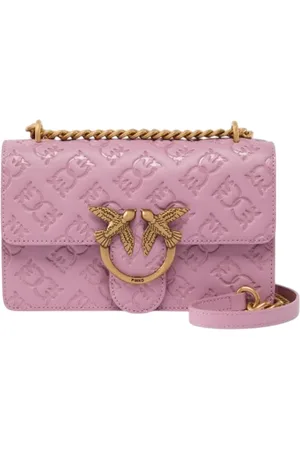 Pinko Sacs a epaulettes pour femmes - aimer un mini ms veau en soie - violet