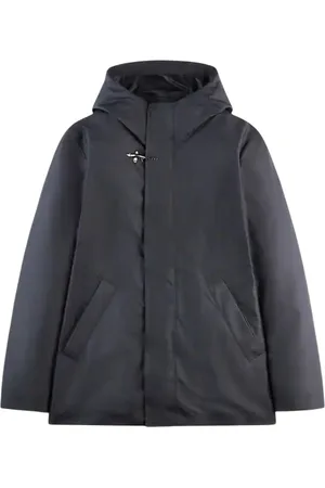 FAY Vestes impermeables homme - court parka en peuplier technique - bleu