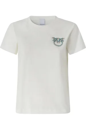 Pinko T-shirt femme - logo en jersey nambrone - blanc
