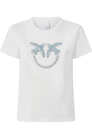 Pinko T-shirt femme - logo en jersey quentin - blanc