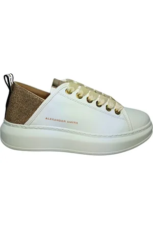 Alexander Smith Chaussures pour femmes Wembley Femme-Blanc Baskets en or