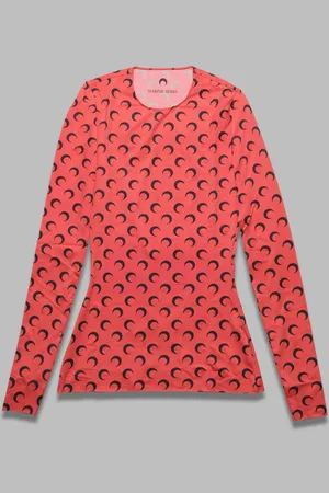 Marine Serre Jersey de lune recycle ss col rond - 88% pa 12% ea made in portugal