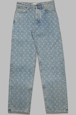 Marine Serre Jeans lune laser en jean loose - 100% coton fabrique en italie
