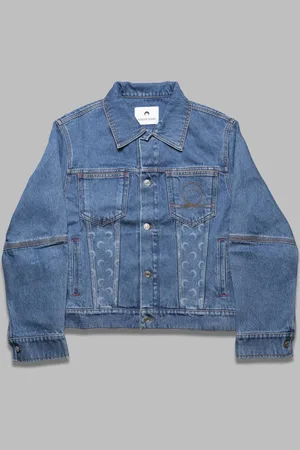 Marine Serre Lune laser denim camionneur veste - fait en italie