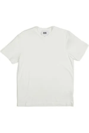 ALPHA STUDIO T-shirt A V M/m Coton Glace AU-5336A 1210 BIANCO