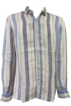 BOB der Bär Chemise Lino A Righe Blu/beige P24TUTOR288