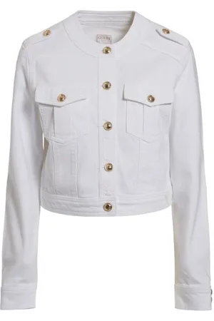 Guess Veste Denim Blanc Oli G011 Veste Blanc Pur W2RN20 D4IF0