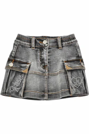 MONNALISA Jupe de fret 0050 En Denim Grey 19D701 4020