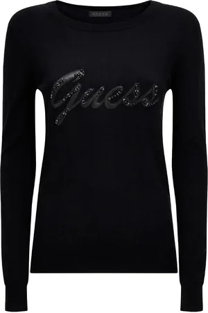 Guess Lilian Rn Ls Sweater Jblk Jet A996 W2BR51 Z2NQ2