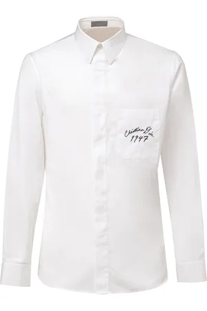 Dior Chemise en coton blanc avec logo Manuscrit
