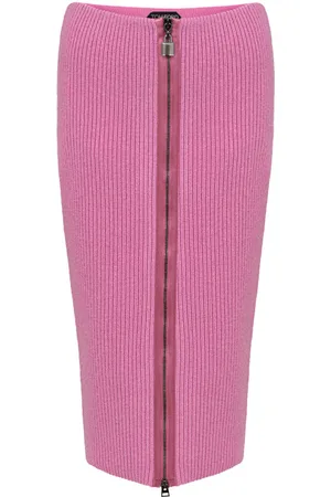 Tom Ford Jupe zippee en tricot rose