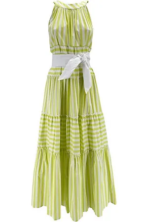 MILVA MI Robes Lime/blanc